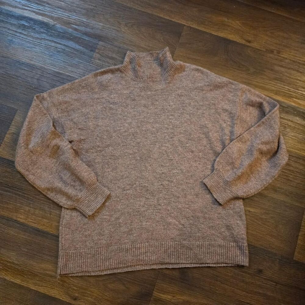 Marled by Reunited Clothing Mock Neck Brown Sweater